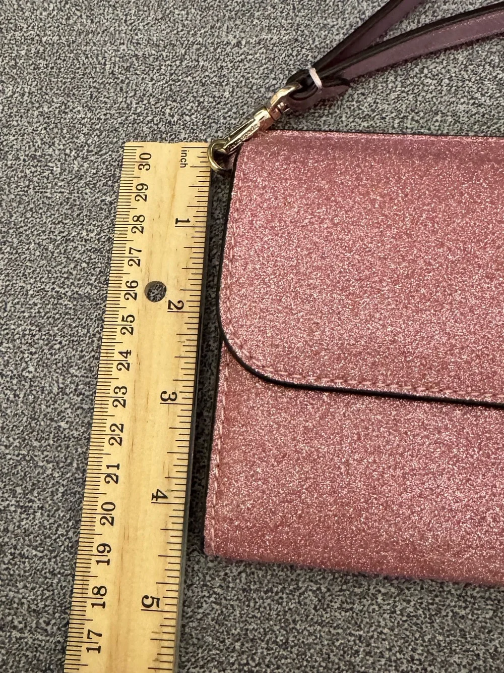 Kate Spade Rose Pink Glitter Wristlet Clutch